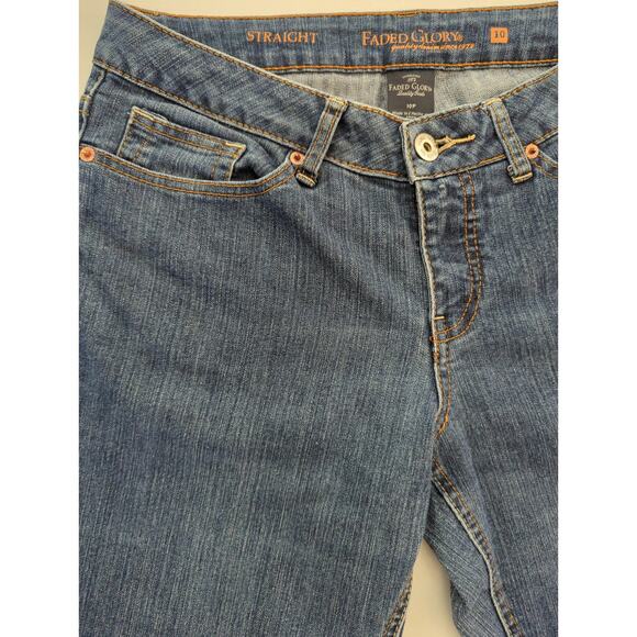 Faded Glory 5 Pocket Denim Straight Leg Jeans Women's Size 10P Inseam 29 - Picture 1 of 4